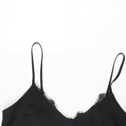 Womens UK Size 12 Lipsy Black Camisole T-Shirt