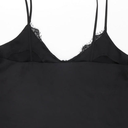Womens UK Size 12 Lipsy Black Camisole T-Shirt
