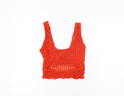 Womens UK Size 10 As You Red Cropped T-Shirt