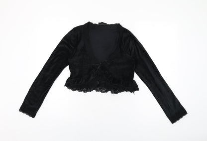 Womens UK Size 10 Warehouse Black Basic T-Shirt