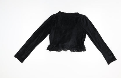 Womens UK Size 10 Warehouse Black Basic T-Shirt
