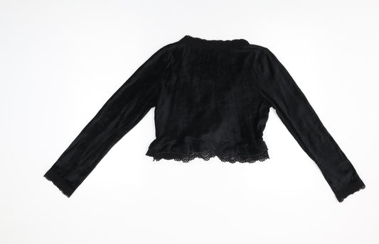Womens UK Size 10 Warehouse Black Basic T-Shirt