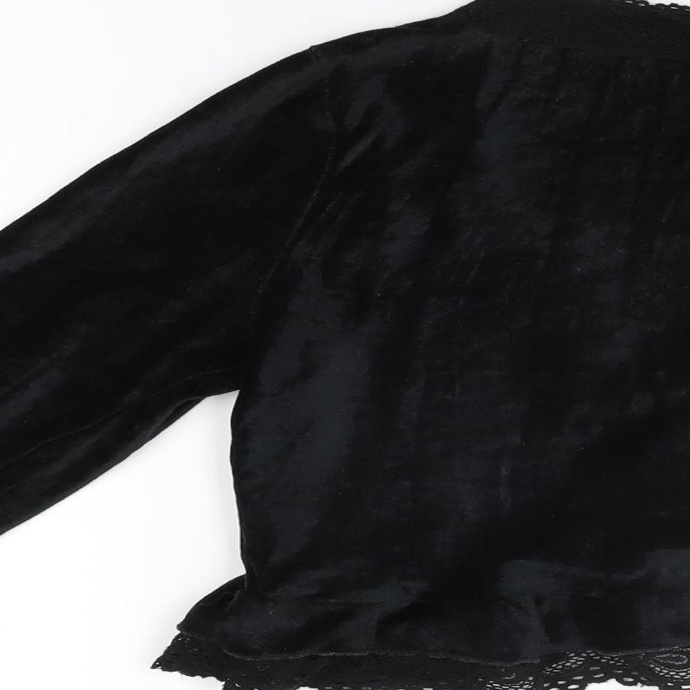 Womens UK Size 10 Warehouse Black Basic T-Shirt
