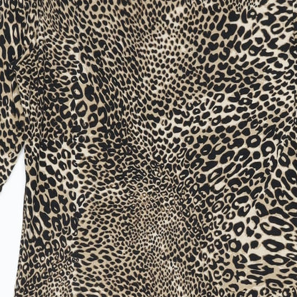 Principles Womens Beige Animal Print Viscose Shift Size 12 Cowl Neck Pullover