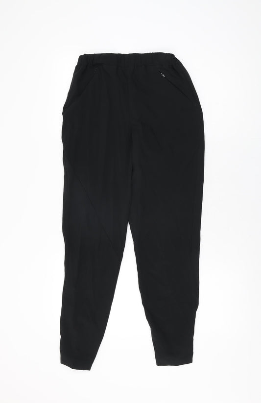 GOODMOVE Womens Black Polyester Jogger Trousers Size 6 L27.5 in Regular