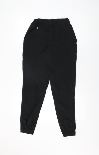 GOODMOVE Womens Black Polyester Jogger Trousers Size 6 L27.5 in Regular