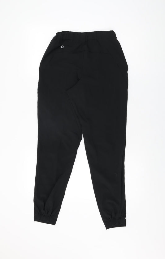 GOODMOVE Womens Black Polyester Jogger Trousers Size 6 L27.5 in Regular