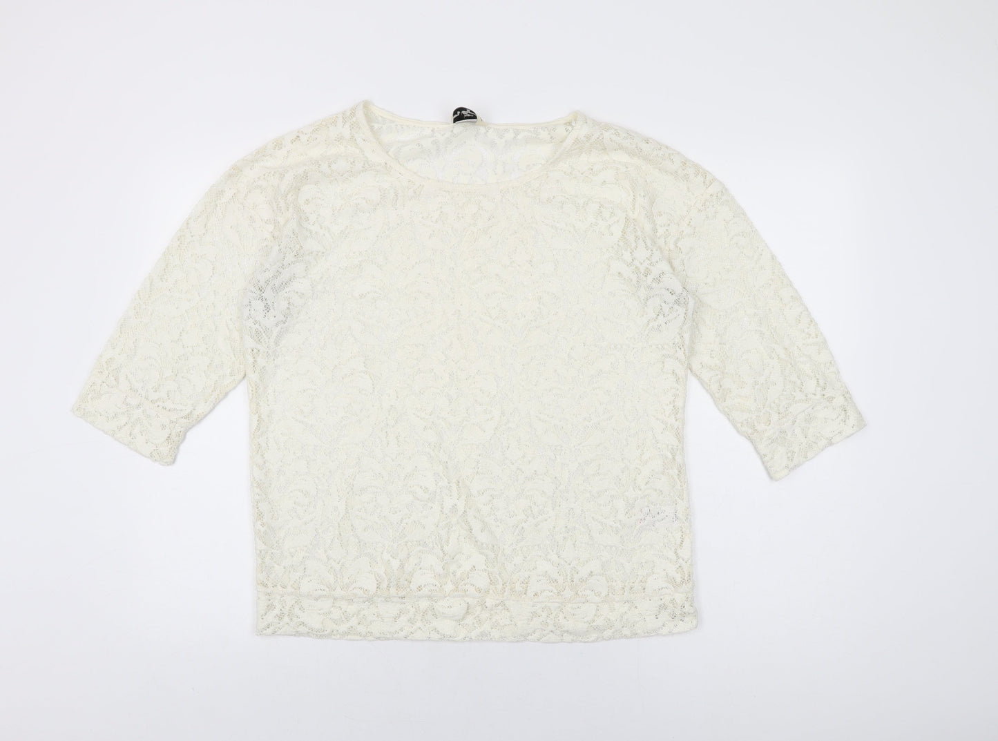 Womens UK Size 12 NEXT Ivory Basic T-Shirt