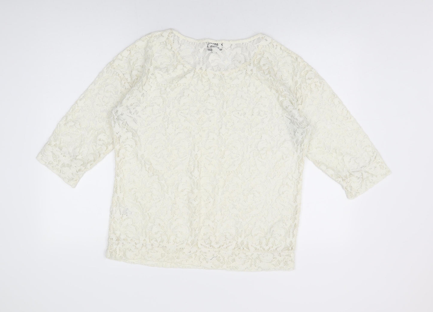 Womens UK Size 12 NEXT Ivory Basic T-Shirt