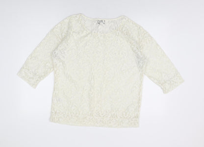 Womens UK Size 12 NEXT Ivory Basic T-Shirt