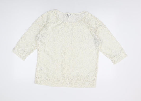 Womens UK Size 12 NEXT Ivory Basic T-Shirt