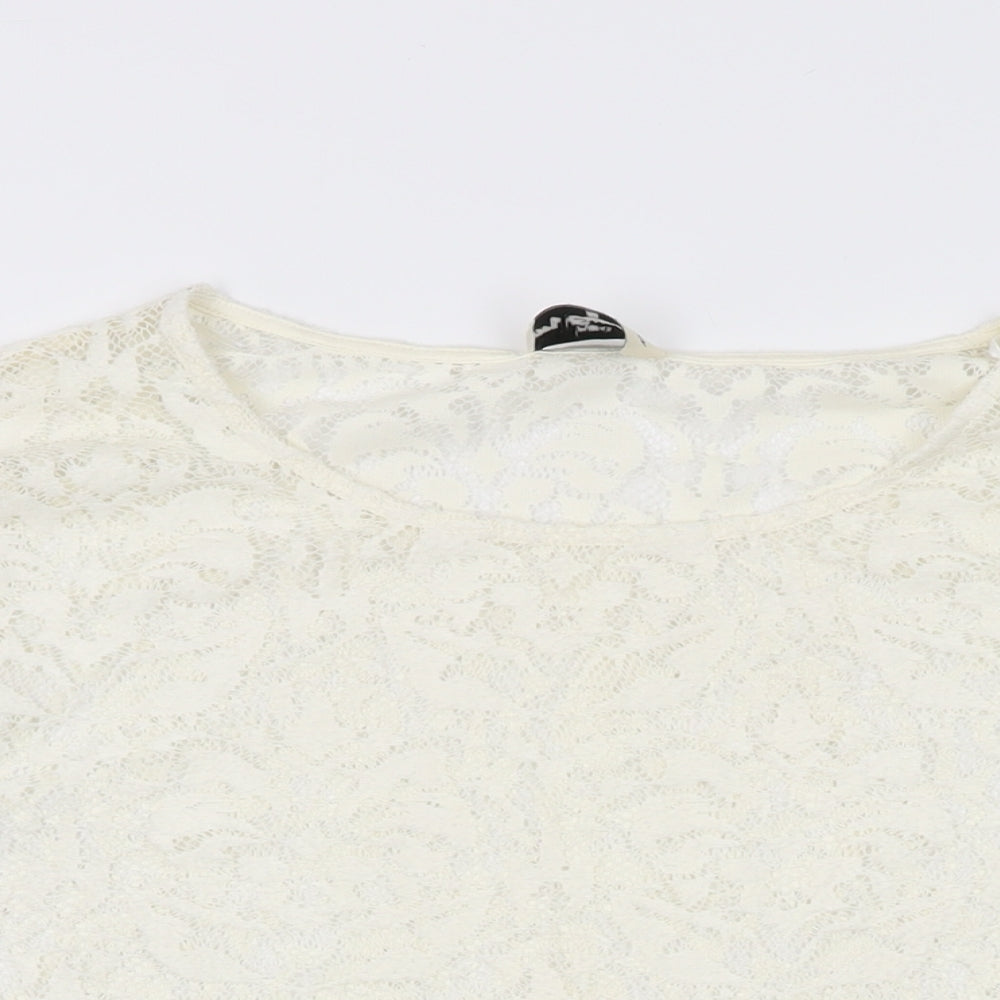 Womens UK Size 12 NEXT Ivory Basic T-Shirt