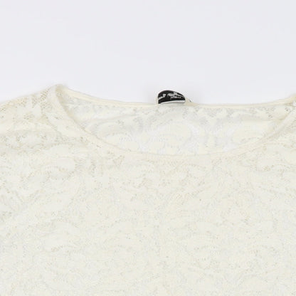 Womens UK Size 12 NEXT Ivory Basic T-Shirt