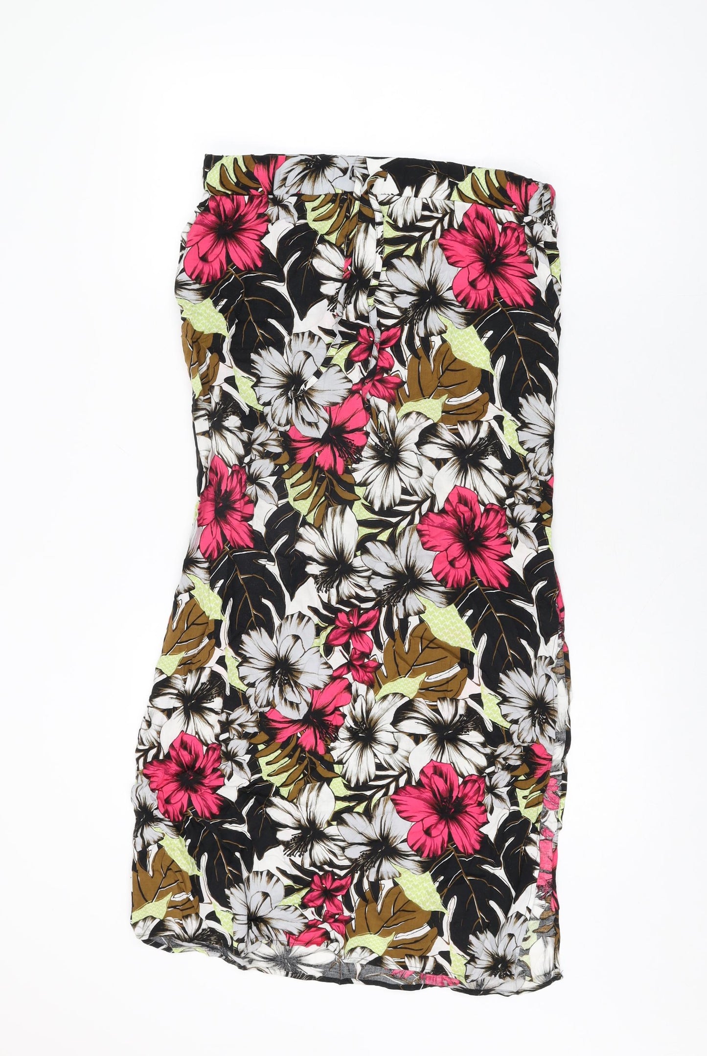 NEXT Womens Multicoloured Floral Viscose Maxi Skirt Size 8 Drawstring