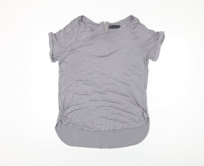 Marks and Spencer Womens Grey Viscose Basic T-Shirt Size 14 Round Neck