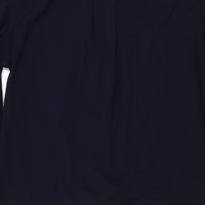 Warehouse Womens Blue Polyester Shift Size 8 Collared Button