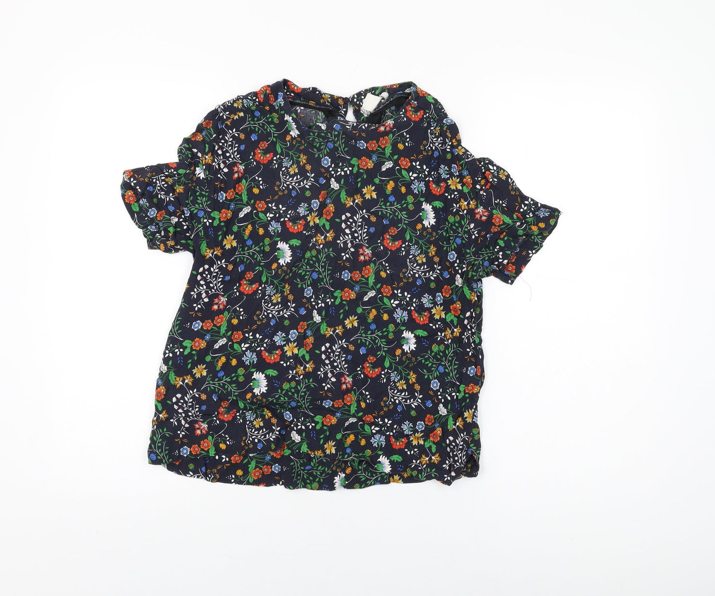 Womens UK Size 10 H&M Blue Basic T-Shirt