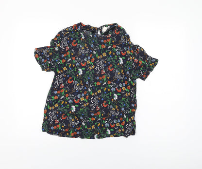 Womens UK Size 10 H&M Blue Basic T-Shirt