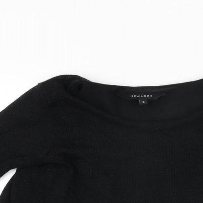 Womens UK Size S New Look Black Basic T-Shirt
