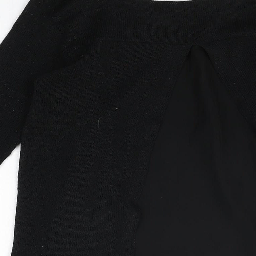 Womens UK Size S New Look Black Basic T-Shirt