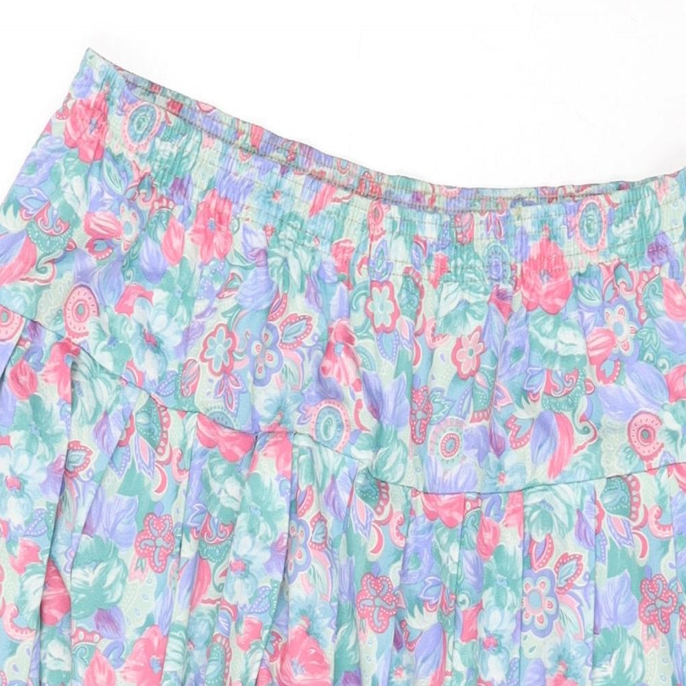 Rushcliffe Womens Multicoloured Floral Polyester Swing Skirt Size L