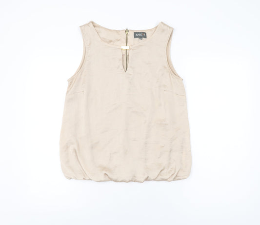 Womens UK Size M Apricot Beige Basic Blouse