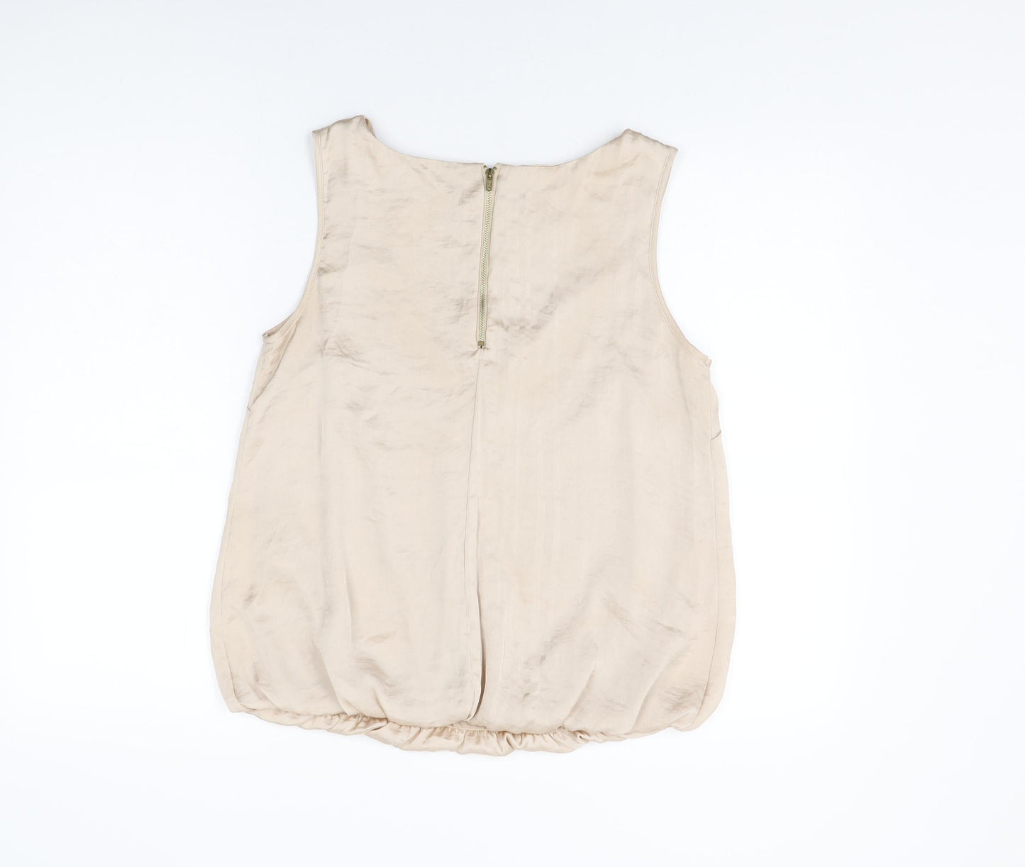 Womens UK Size M Apricot Beige Basic Blouse