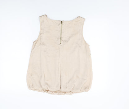 Womens UK Size M Apricot Beige Basic Blouse