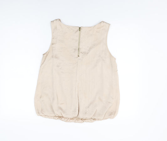 Womens UK Size M Apricot Beige Basic Blouse