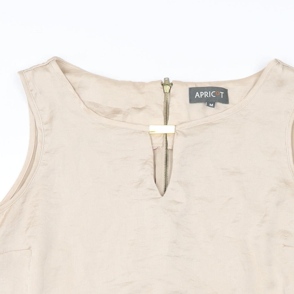 Womens UK Size M Apricot Beige Basic Blouse