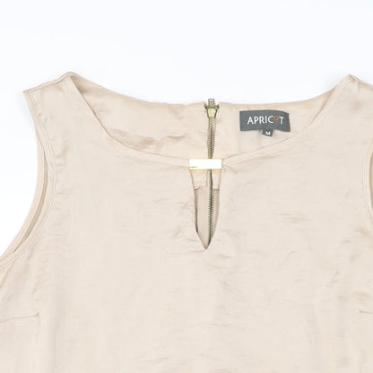 Womens UK Size M Apricot Beige Basic Blouse