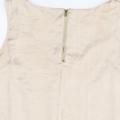 Womens UK Size M Apricot Beige Basic Blouse