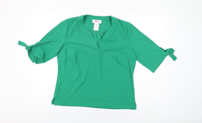 Womens UK Size 12 Afibel Green Basic T-Shirt