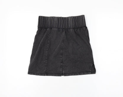 ASOS Womens Black Cotton Mini Skirt Size 10