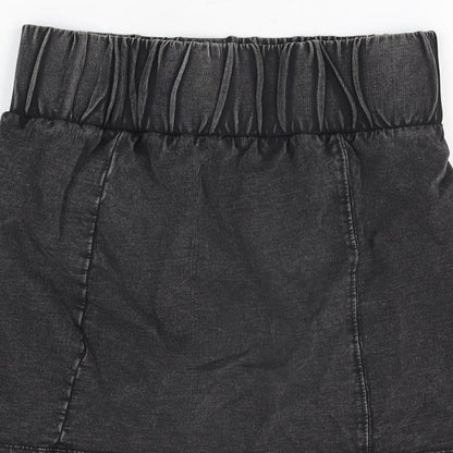 ASOS Womens Black Cotton Mini Skirt Size 10