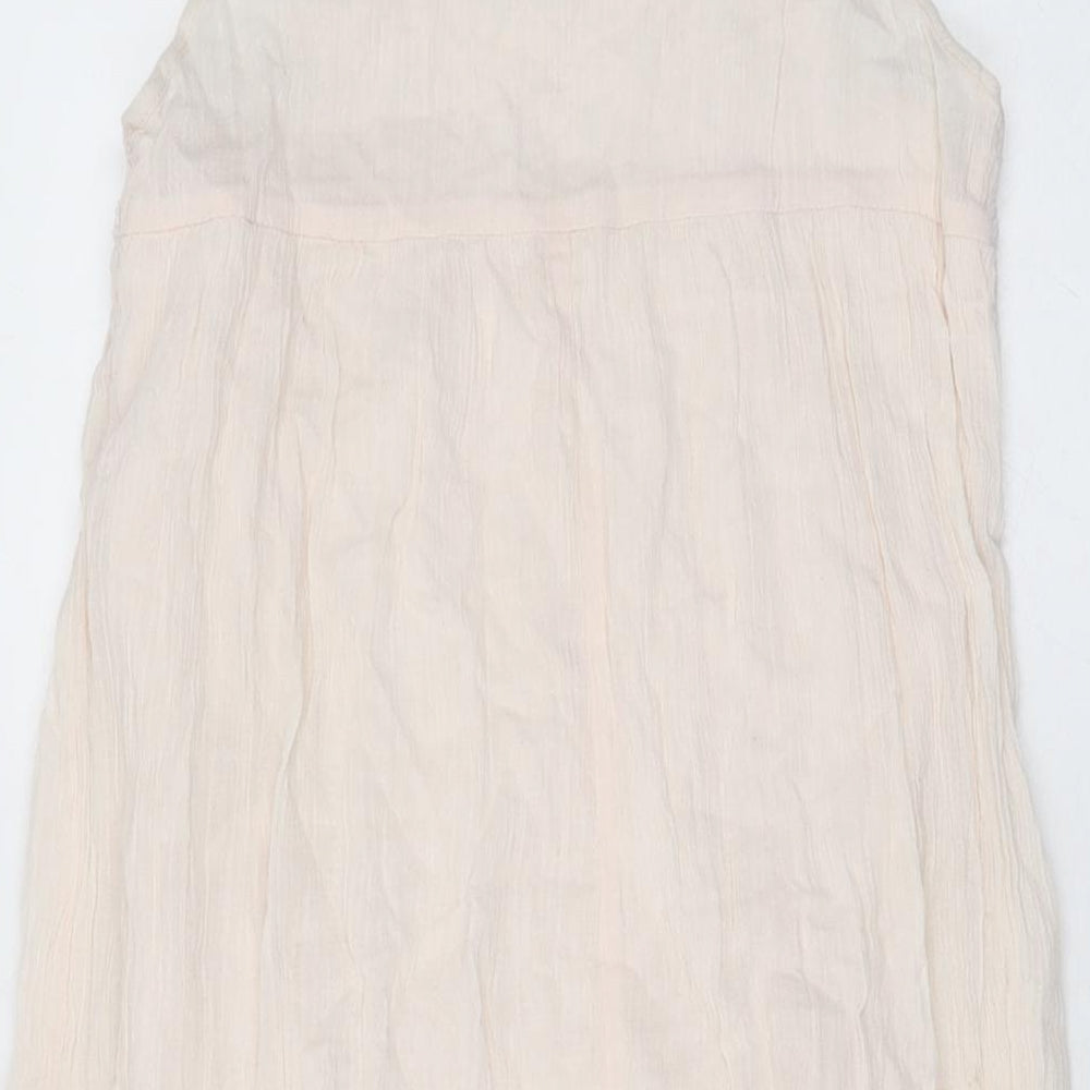 H&M Girls Pink Cotton Shift Size 10 Years Round Neck Button