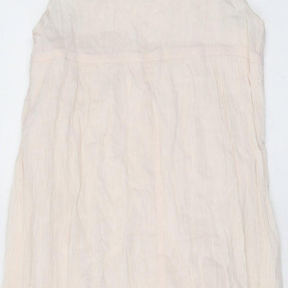 H&M Girls Pink Cotton Shift Size 10 Years Round Neck Button