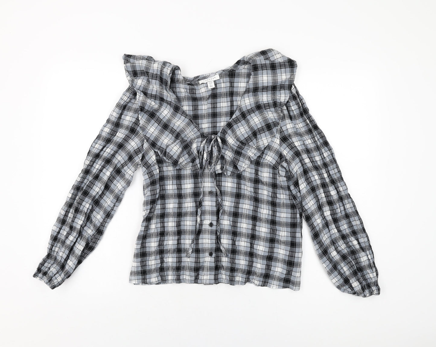 Womens UK Size 6 Topshop Blue Basic Button-Up