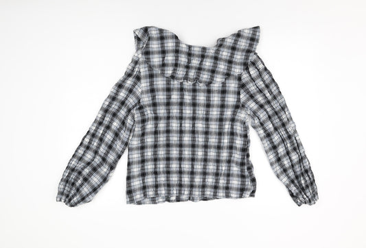 Womens UK Size 6 Topshop Blue Basic Button-Up