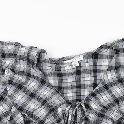 Womens UK Size 6 Topshop Blue Basic Button-Up