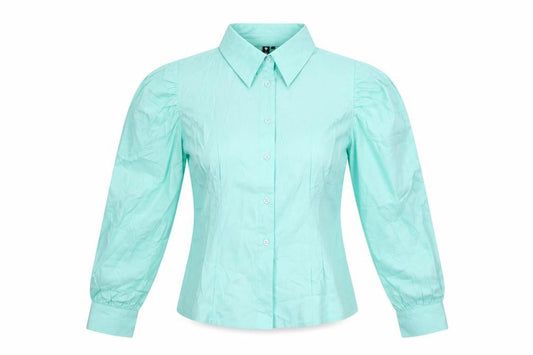 Womens UK Size 12 Influence Blue Basic Button-Up