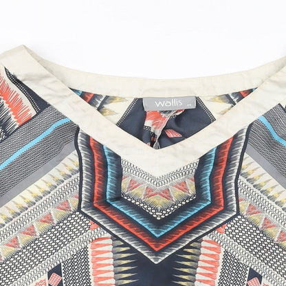 Womens UK Size M Wallis Multicoloured Basic Blouse