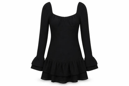 PRETTYLITTLETHING Womens Black Polyester Mini Size 4 Square Neck Zip