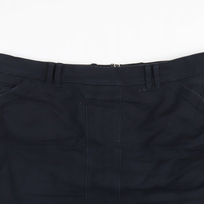Autograph Womens Blue Cotton Straight & Pencil Skirt Size 12 Zip