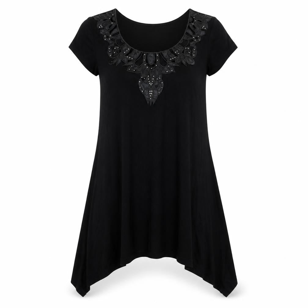 Wallis Womens Black Viscose A-Line Size 8 Scoop Neck Pullover