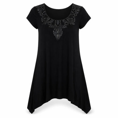 Wallis Womens Black Viscose A-Line Size 8 Scoop Neck Pullover