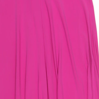 Marks and Spencer Womens Pink Polyester A-Line Size 14 V-Neck Pullover