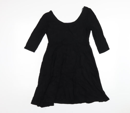 New Look Womens Black Viscose A-Line Size 12 Scoop Neck Pullover