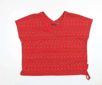 Womens UK Size 22 Marks and Spencer Red Basic T-Shirt