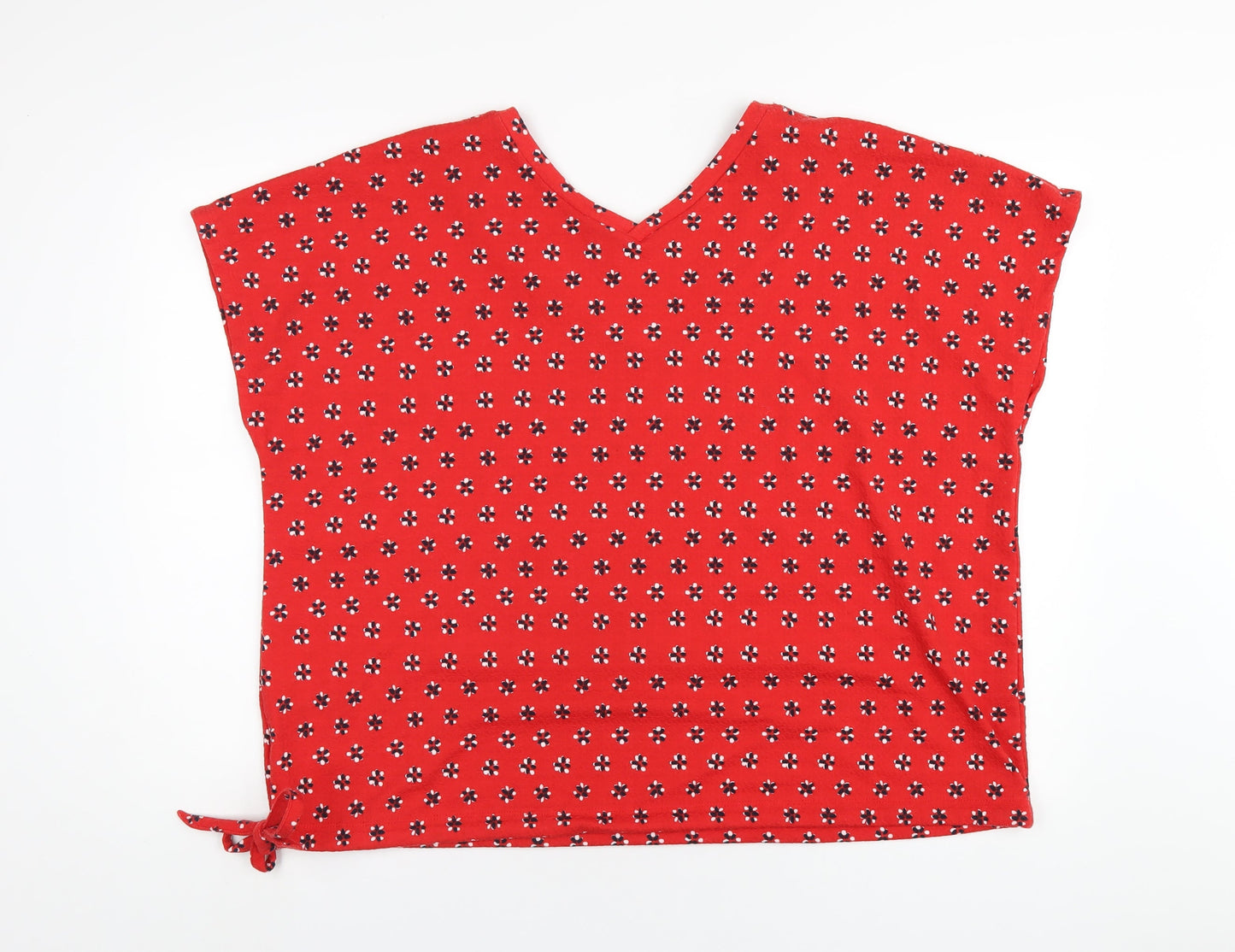 Womens UK Size 22 Marks and Spencer Red Basic T-Shirt